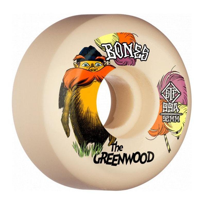 Bones 52mm 99a PRO STF The Greenwood V5 Sidecut Skateboard Wheels 4pk-5150 Skate Shop