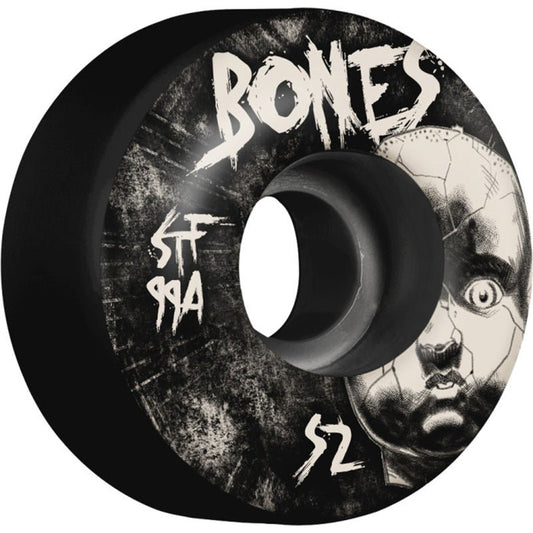 Bones 52mm 99a STF Dollhouse V1 Standard Street Tech Black Skateboard Wheels 4pk - 5150 Skate Shop