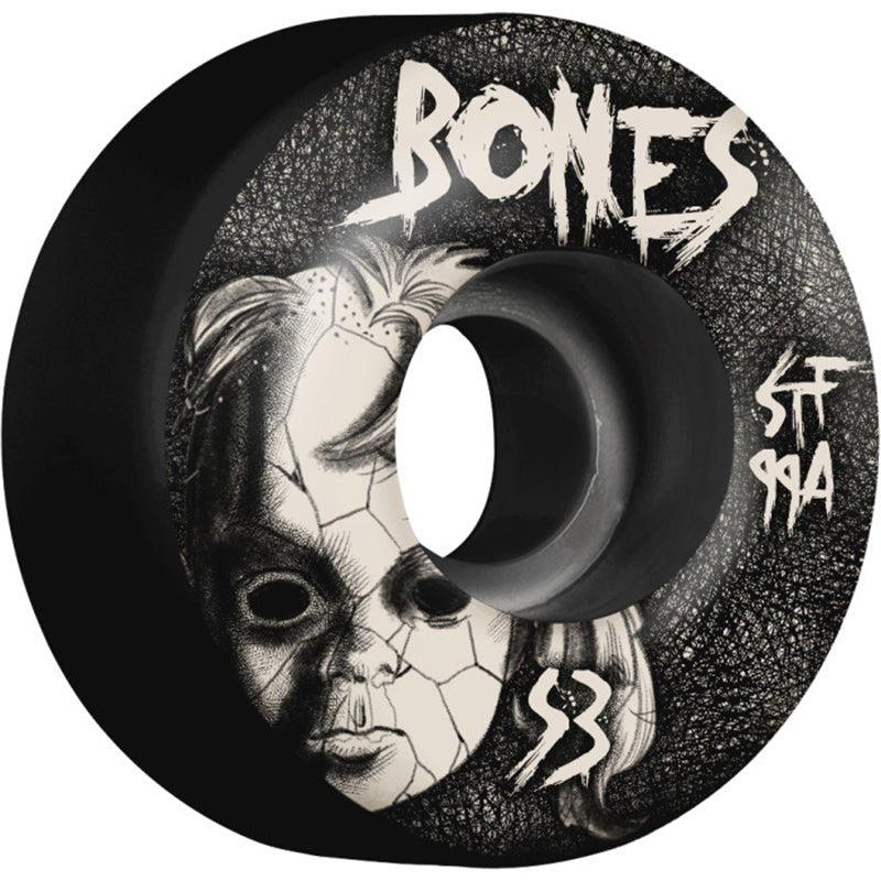 Bones 53mm 99A STF Dollhouse V1 Standard Street Tech Black Skateboard Wheels 4pk - 5150 Skate Shop