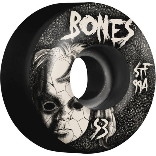 Bones 53mm 99A STF Dollhouse V1 Standard Street Tech Black Skateboard Wheels 4pk-5150 Skate Shop