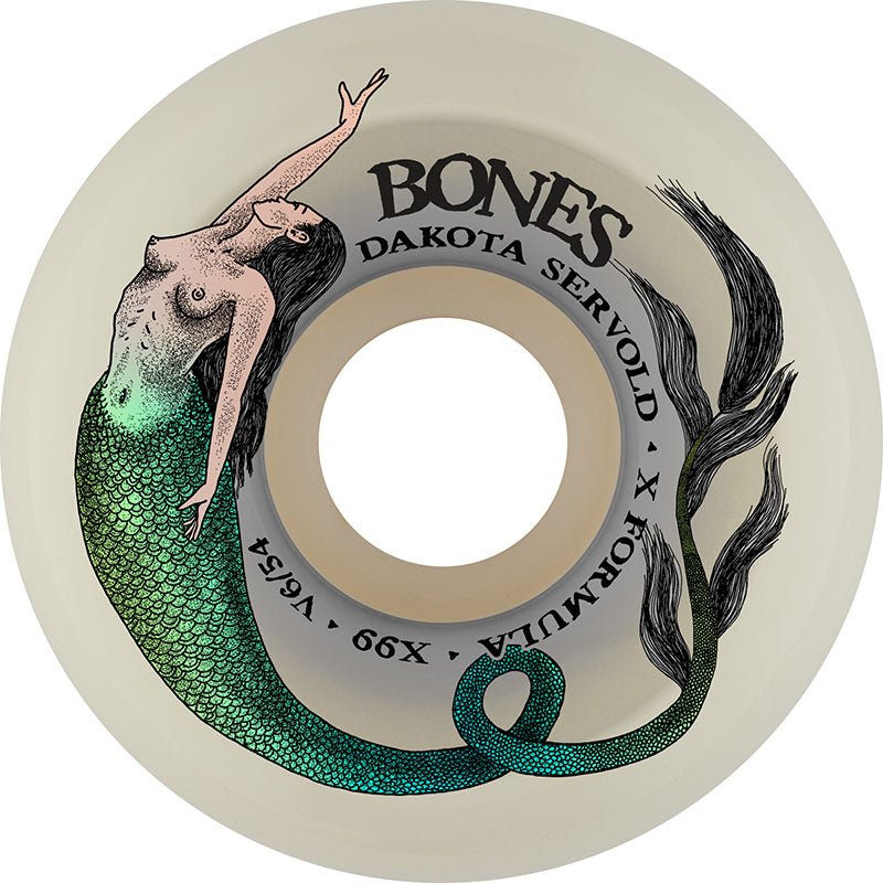 BONES 54mm 99a X-Formula Servold Mermaid V6 Wide-Cut Skateboard Wheels 4pk - 5150 Skate Shop