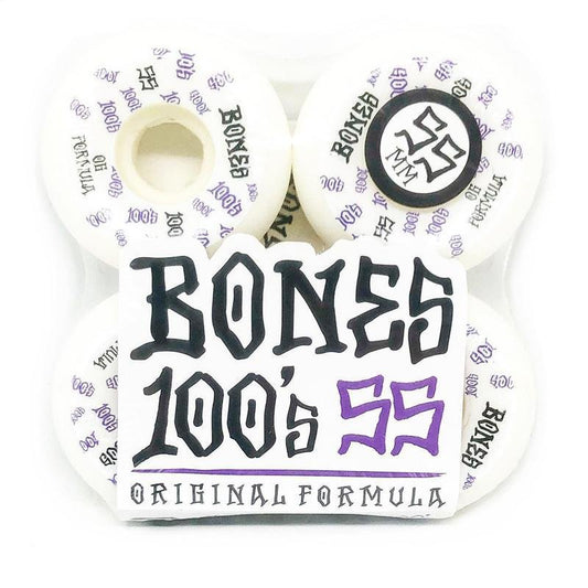 Bones 55mm OG Formula 100's V5 Sidecut Skateboard Wheels 4pk-5150 Skate Shop