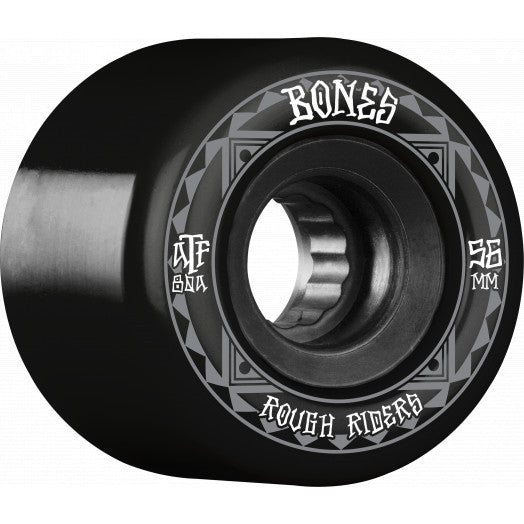 Bones 56mm 80a ATF Rough Rider Runners Black Skateboard Wheels 4pk - 5150 Skate Shop