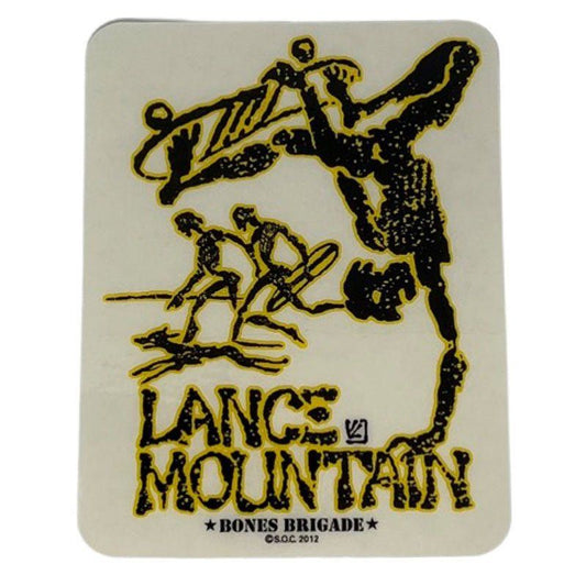 Bones Brigade® Mountain Future Primitive Yellow Sticker 4.5" x 3.5" 5150 Skate Shop