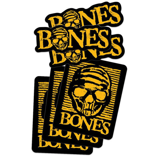 BONES WHEELS Black & Gold Stickers (Single)-5150 Skate Shop