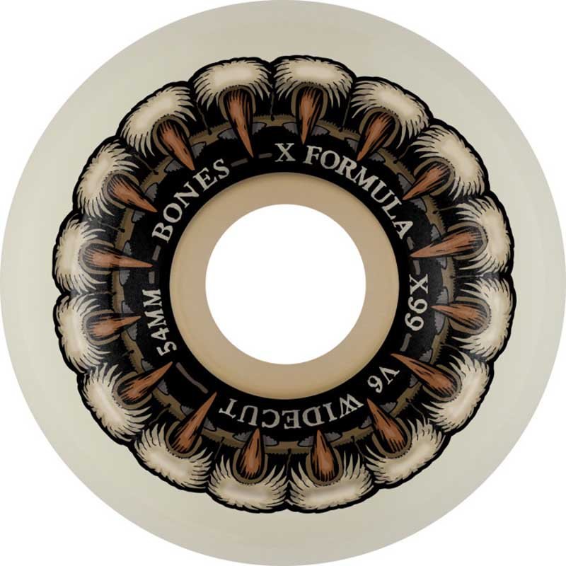 BONES WHEELS X-Formula X-Ninety-Nine Grippin Wolf 54 V6 Wide-Cut 99A 4pk-5150 Skate Shop