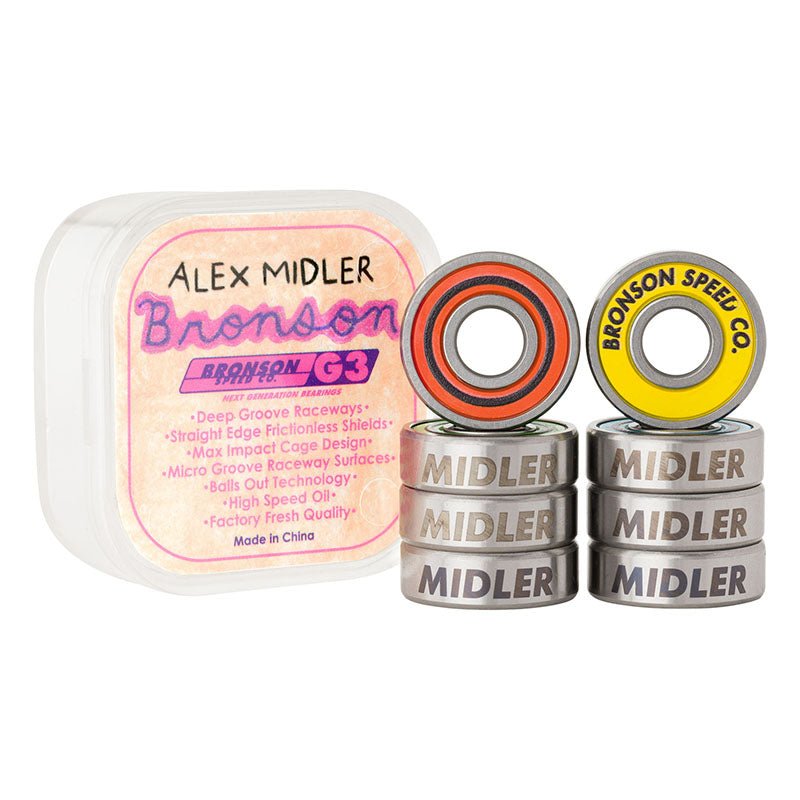 Bronson Speed Co. Alex Midler Pro G3 Skateboard Bearings-5150 Skate Shop