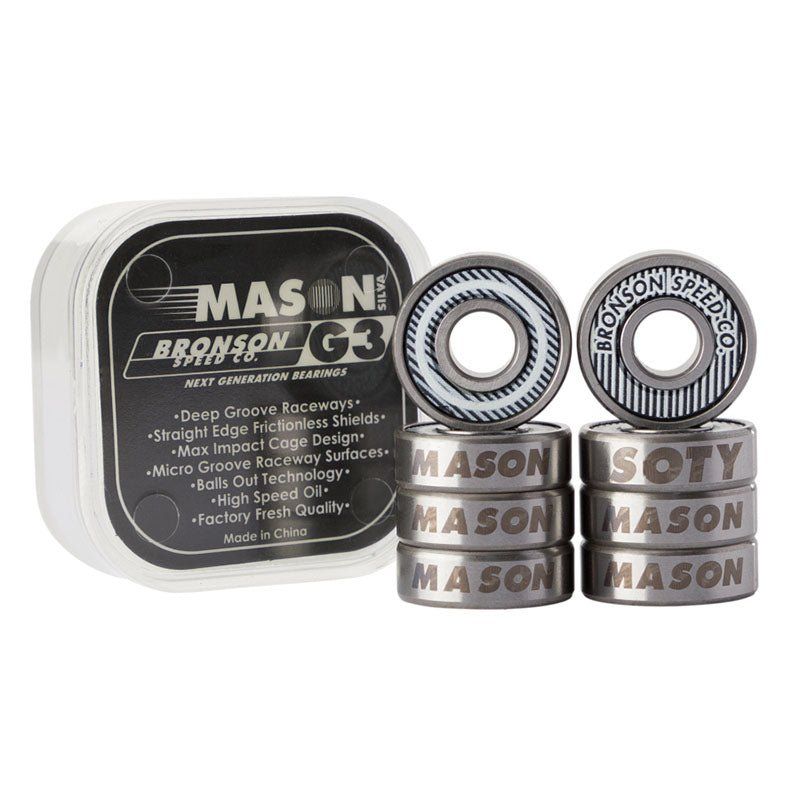 Bronson Speed Co. Mason Silva Pro G3 Skateboard Bearings (8 Pack) 5150 Skate Shop