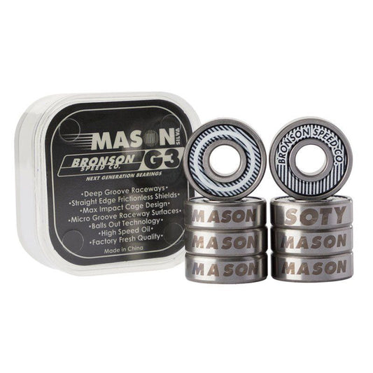 Bronson Speed Co. Mason Silva Pro G3 Skateboard Bearings (8 Pack) 5150 Skate Shop