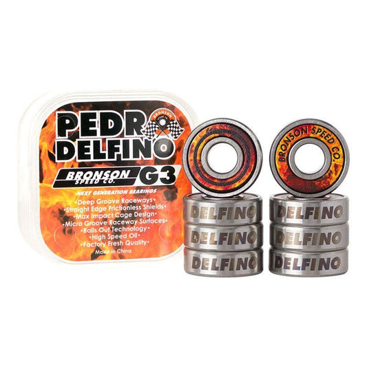 Bronson Speed Co. Pedro Delfino Pro G3 Skateboard Bearings (8 Pack) 5150 Skate Shop
