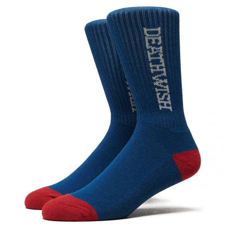 Deathwish Antidote Ribbed Crew Navy/Red Socks-5150 Skate Shop