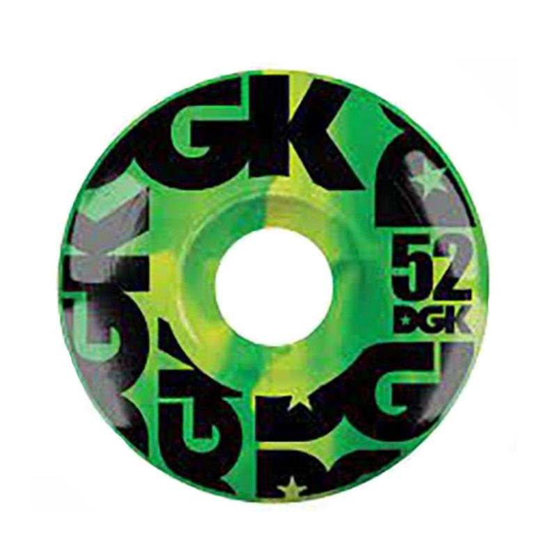 DGK 52mm 101a Swirl Formula Green Skateboard Wheels 4pk - 5150 Skate Shop