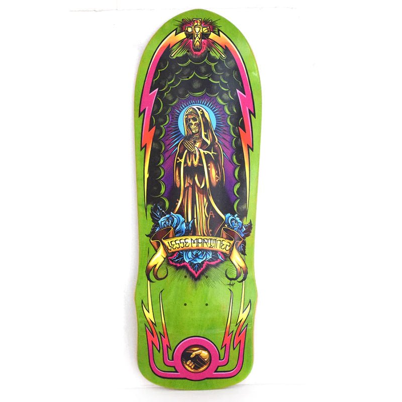 Dogtown 10" x 30" Jesse Martinez Guadalupe Handshake 1987 (DARK GREEN STAIN) Skateboard Deck-5150 Skate Shop