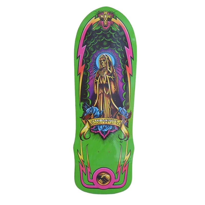 Dogtown 10" x 30.25" Jesse Martinez Guadalupe Handshake 1987 (NEON GREEN DIP) Skateboard Deck-5150 Skate Shop