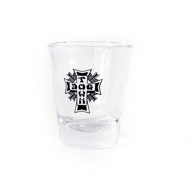 Dogtown 2oz Cross Logo Clear/Black Shot Glass 5150 Skate Shop