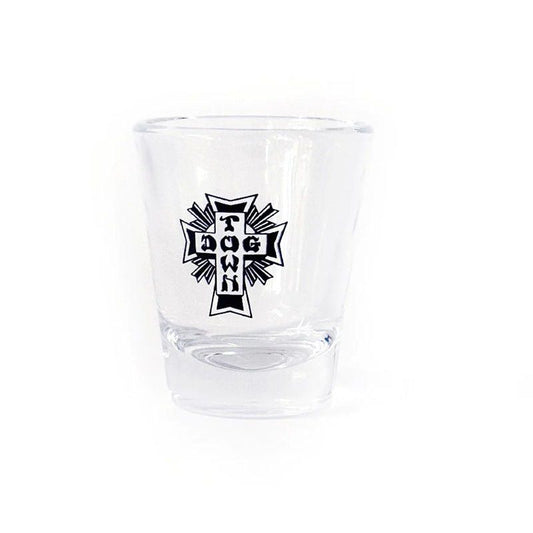 Dogtown 2oz Cross Logo Clear/Black Shot Glass 5150 Skate Shop