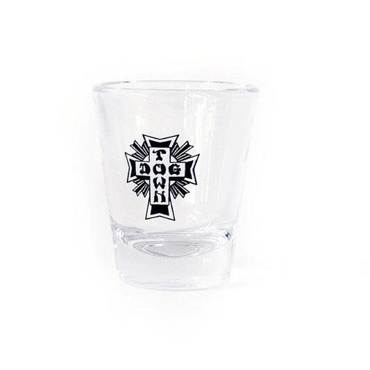Dogtown 2oz Cross Logo Clear/Black Shot Glass - 5150 Skate Shop