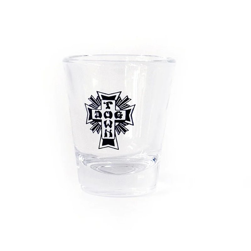Dogtown 2oz Cross Logo Clear/Black Shot Glass-5150 Skate Shop