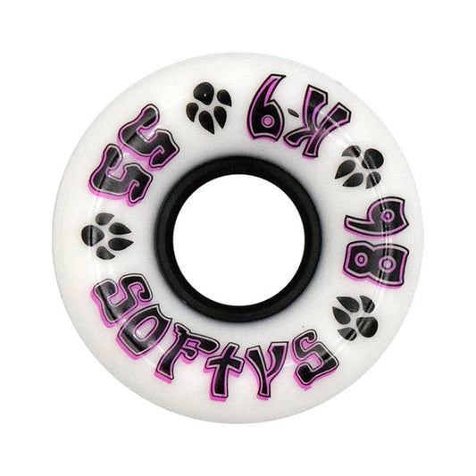 Dogtown 55mm x 86a K-9 Softys White Skateboard Wheels 4pk-5150 Skate Shop