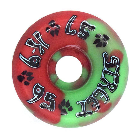 Dogtown 57mm x 95a K-9 80s Street Red / Green Swirl Skateboard Wheels 4pk 5150 Skate Shop