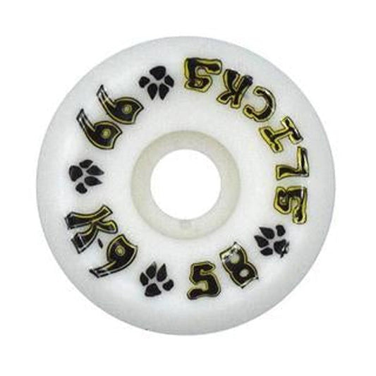 Dogtown 58mm x 99a K-9 Slicks White Skateboard Wheels 4pk-5150 Skate Shop