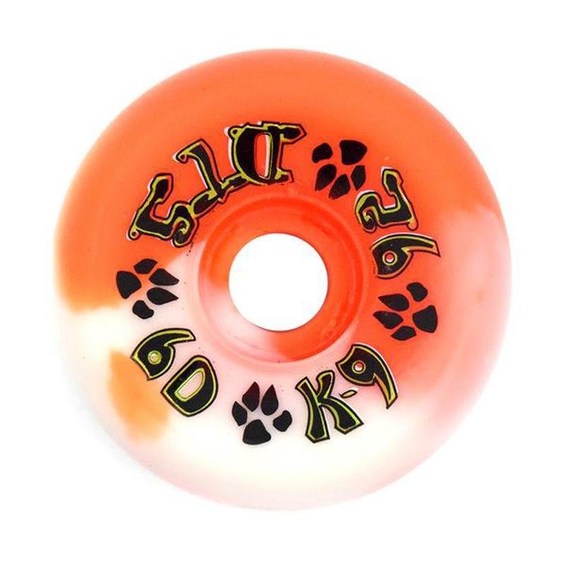 Dogtown 60mm x 92a K-9 80's Orange/White Swirl Skateboard Wheels 4pk - 5150 Skate Shop