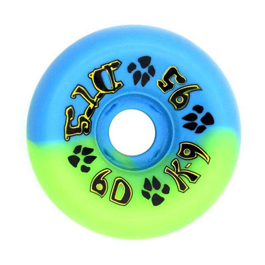 Dogtown 60mm x 95a K-9 80's Neon Green/Neon Blue Swirl Skateboard Wheels 4pk-5150 Skate Shop