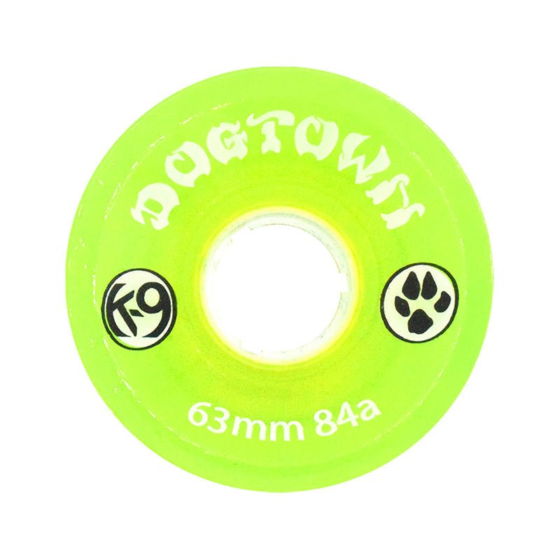 Dogtown 63mm x 84a Clear Lime K-9 Premium Cruiser Skateboard Wheels 4pk-5150 Skate Shop