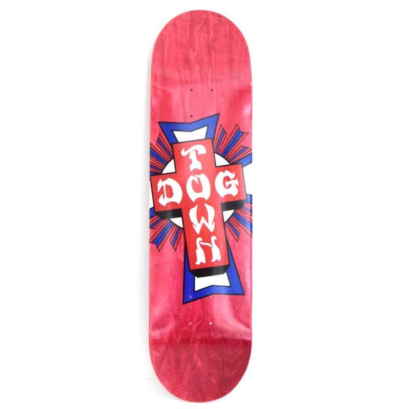 Dogtown 7.5” Street Cross Logo Red Stain Skateboard Deck - 5150 Skate Shop