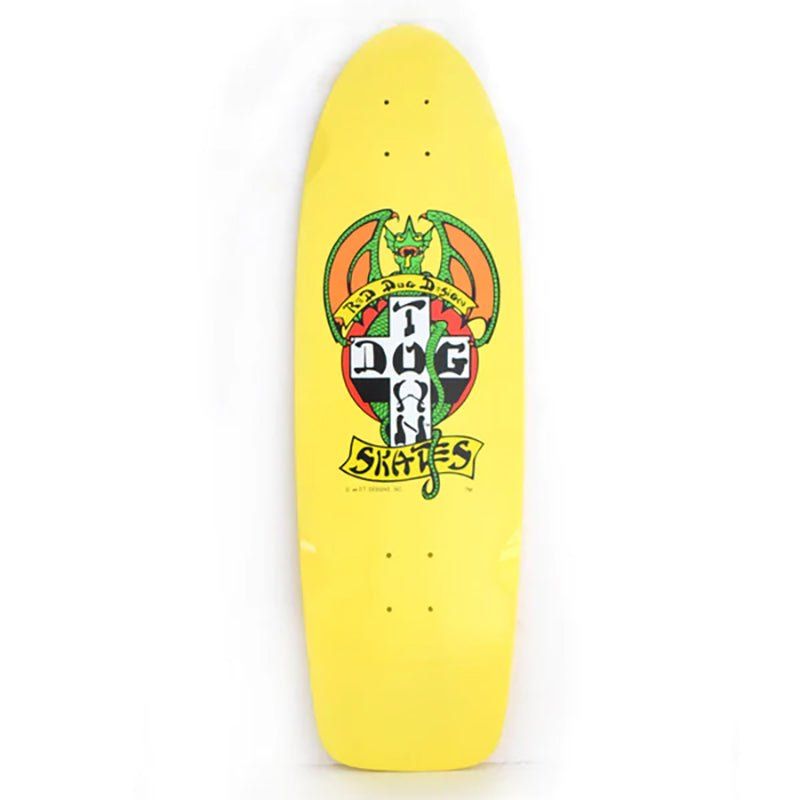 Dogtown 9" x 30" OG Red Dog 70s Classic Bright Yellow Skateboard Deck 5150 Skate Shop