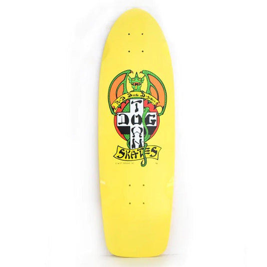 Dogtown 9" x 30" OG Red Dog 70s Classic Bright Yellow Skateboard Deck 5150 Skate Shop