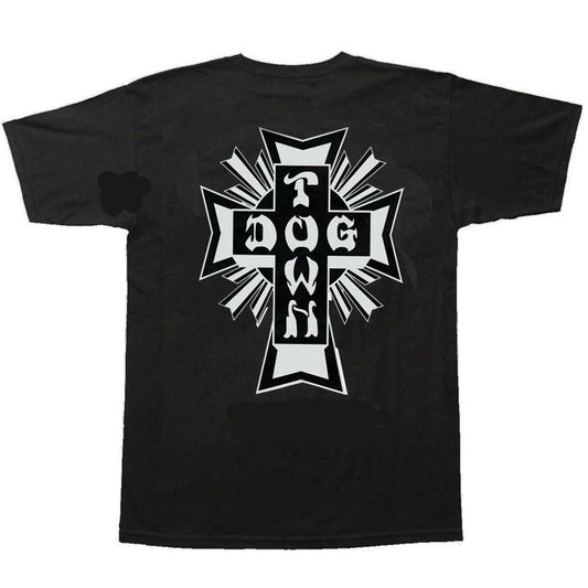 Dogtown Cross Logo Black/White T-Shirts-5150 Skate Shop