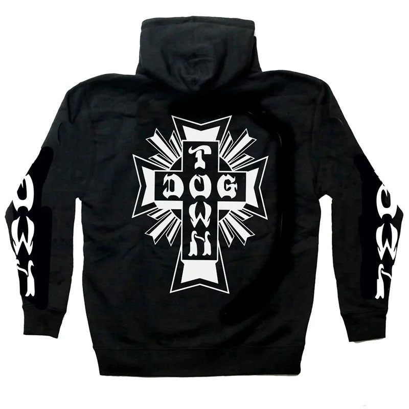 Dogtown Cross Logo Pullover Hooded Sweatshirt w/ Sleeve Print 5150 Skate Shop