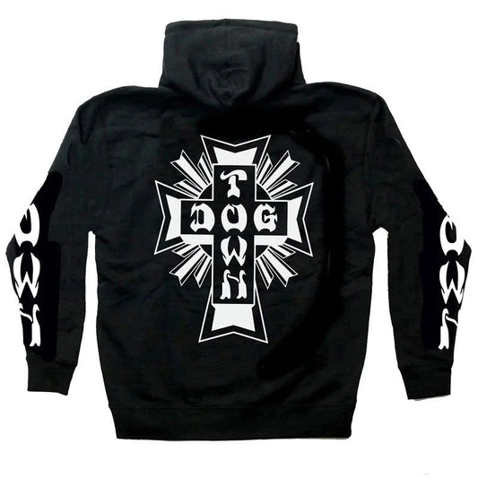 Dogtown Cross Logo Pullover Hooded Sweatshirt w/ Sleeve Print 5150 Skate Shop