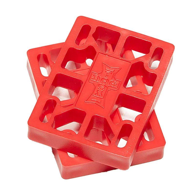Dogtown Skateboards 1/2" Hard Riser Pads Red 2pk 5150 Skate Shop