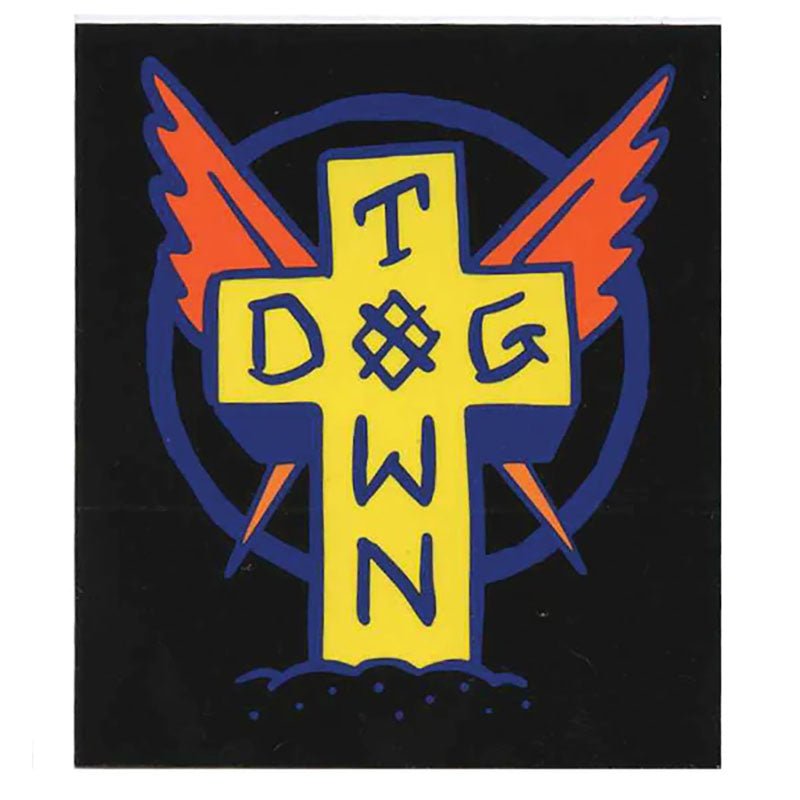 Dogtown Skateboards 3.25" x 3.75" Black Scratch Cross Sticker-5150 Skate Shop