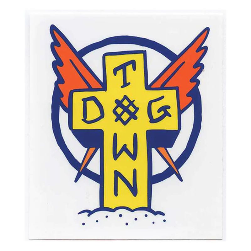 Dogtown Skateboards 3.25" x 3.75" White Scratch Cross Sticker-5150 Skate Shop