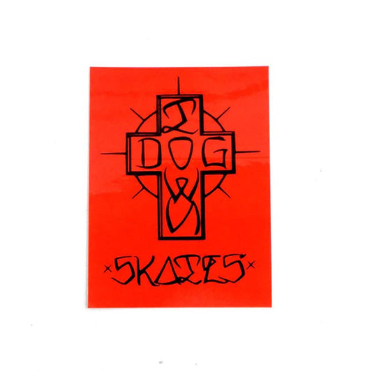 Dogtown Skateboards 4" Tall Red/Black Ese Cross Sticker - 5150 Skate Shop