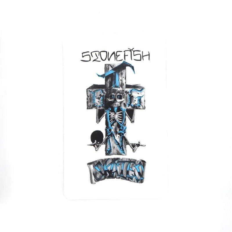 Dogtown Skateboards 4" Tall White/Blue Stonefish Sticker-5150 Skate Shop
