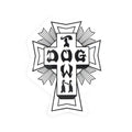 Dogtown Skateboards 5.5" Black/White Cross Logo Sticker-5150 Skate Shop