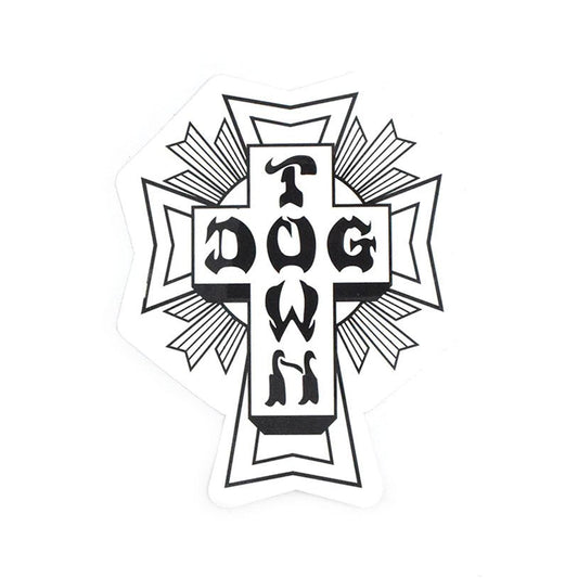 Dogtown Skateboards 5.5" Black/White Cross Logo Sticker-5150 Skate Shop
