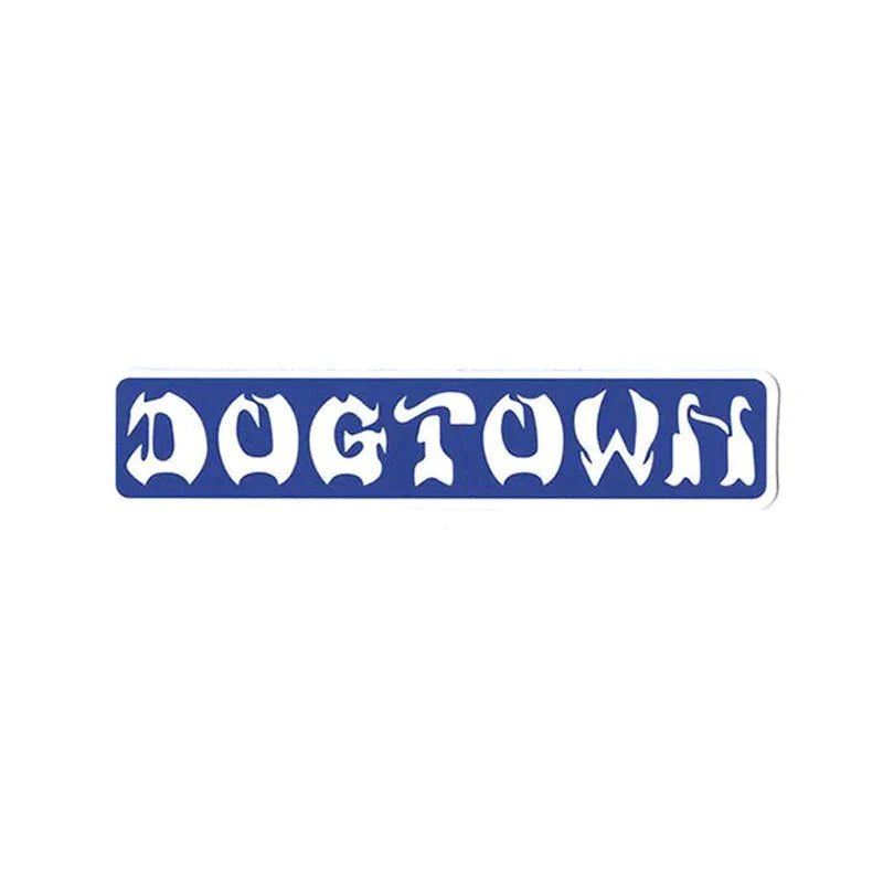 Dogtown Skateboards 8" x 1.5" Bar Logo Blue/White Sticker 5150 Skate Shop