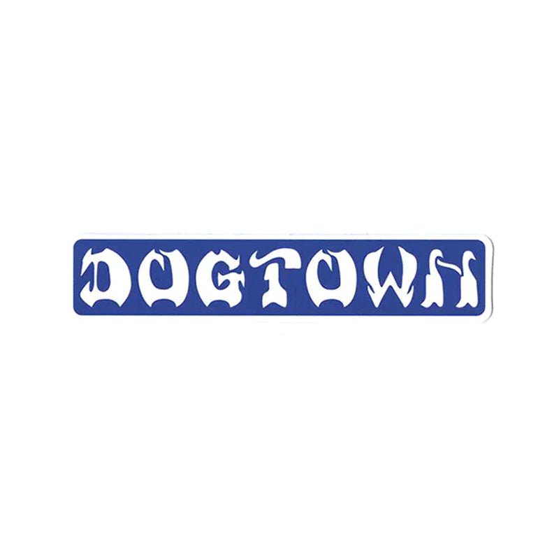 Dogtown Skateboards 8" x 1.5" Bar Logo Blue/White Sticker-5150 Skate Shop