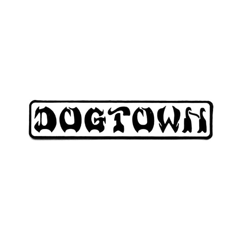 Dogtown Skateboards 8" x 1.5" Bar Logo White/Black Sticker - 5150 Skate Shop