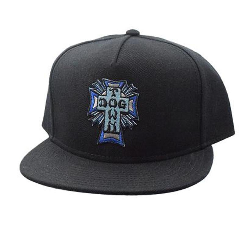 Dogtown Skateboards Blue Cross Patch Snapback Flat Bill Hat-5150 Skate Shop