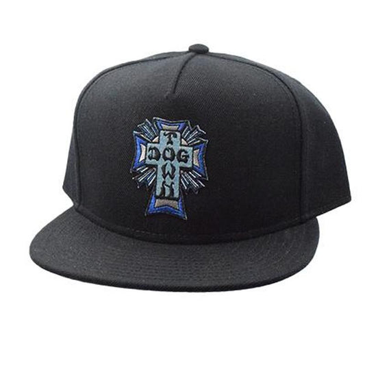 Dogtown Skateboards Blue Cross Patch Snapback Flat Bill Hat 5150 Skate Shop
