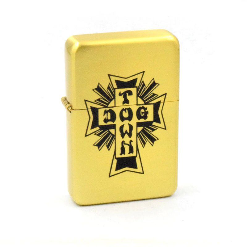 Dogtown Skateboards Cross Logo Flip Top Metal Black/Gold Lighter 5150 Skate Shop