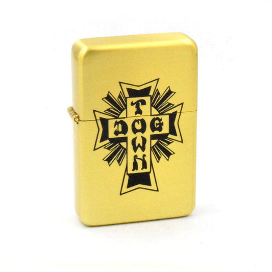 Dogtown Skateboards Cross Logo Flip Top Metal Black/Gold Lighter 5150 Skate Shop