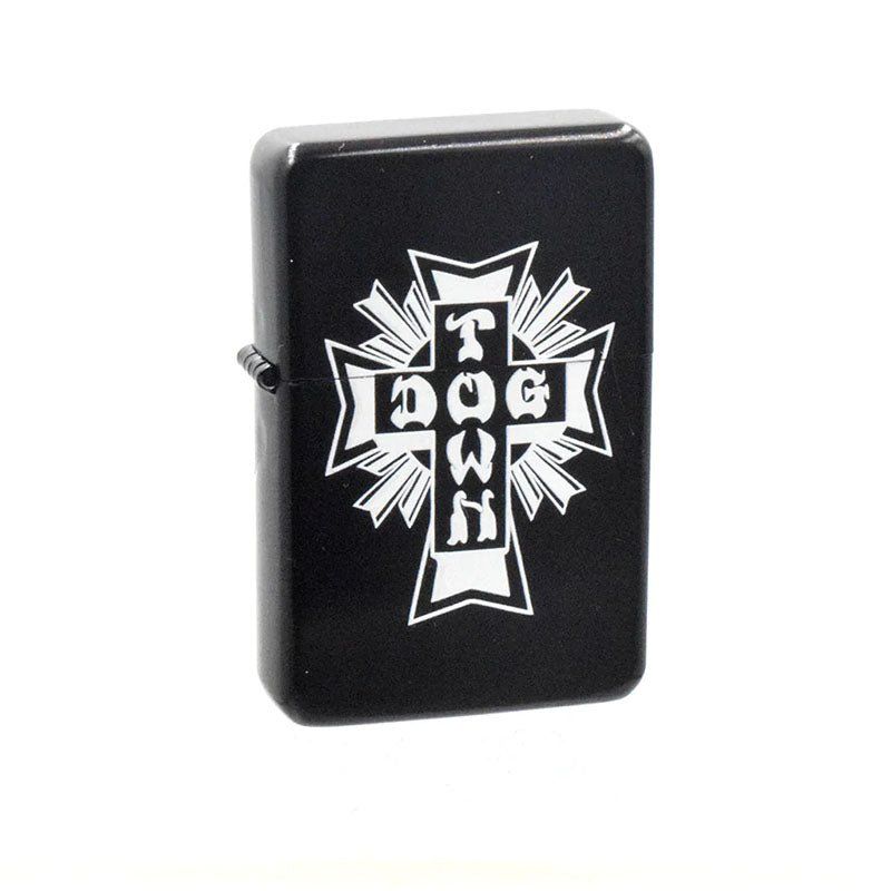 Dogtown Skateboards Cross Logo Flip Top Metal Black/White Lighter 5150 Skate Shop