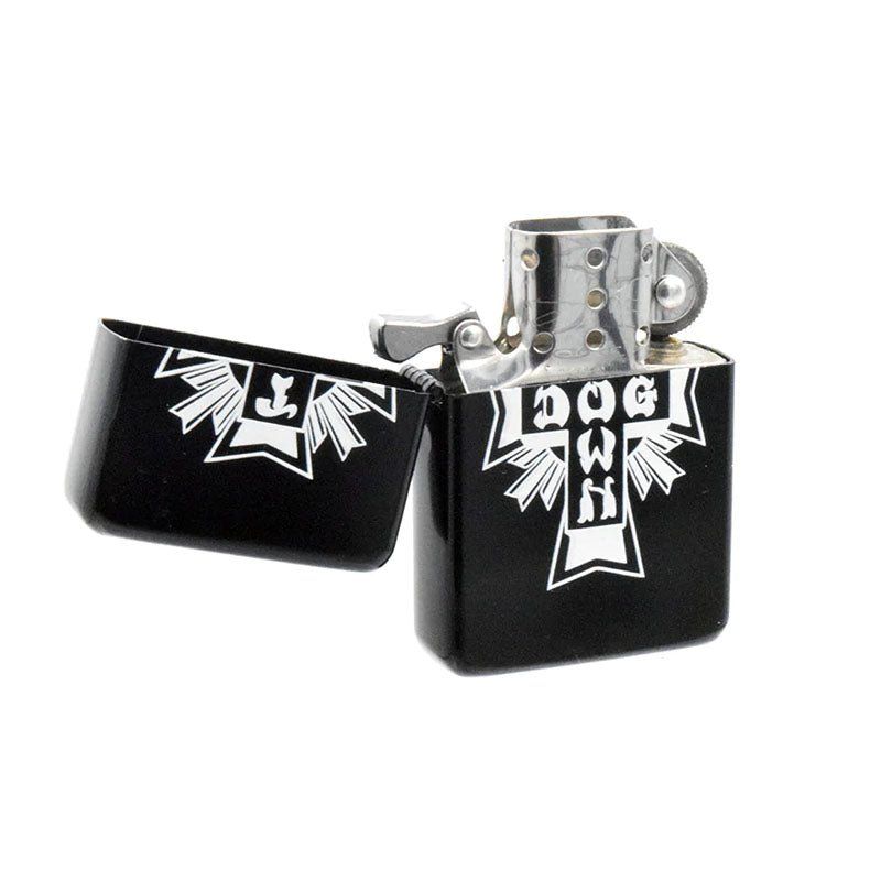 Dogtown Skateboards Cross Logo Flip Top Metal Black/White Lighter 5150 Skate Shop